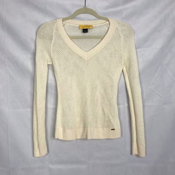 St. John wool blend open knit fitted sweatere - Picture 1 of 9